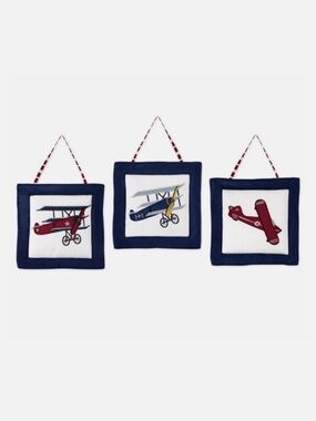 Sweet Jojo kidsAirplane Wall Hangings - Navy & Red